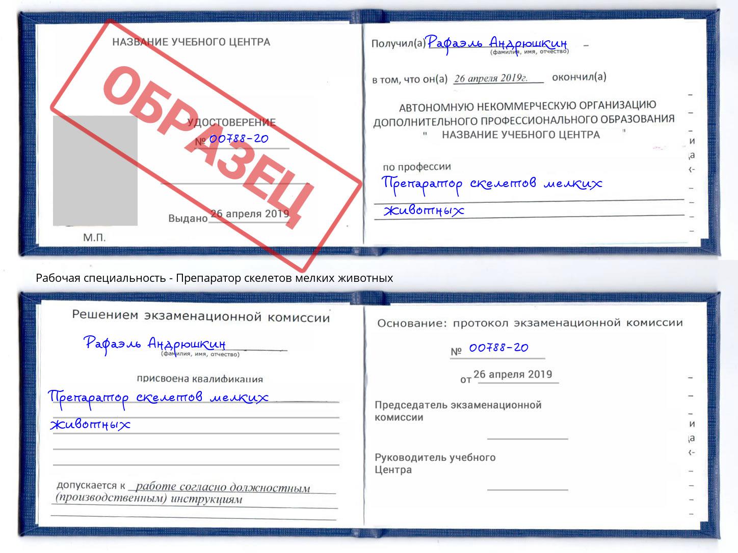 Препаратор скелетов мелких животных Заволжье